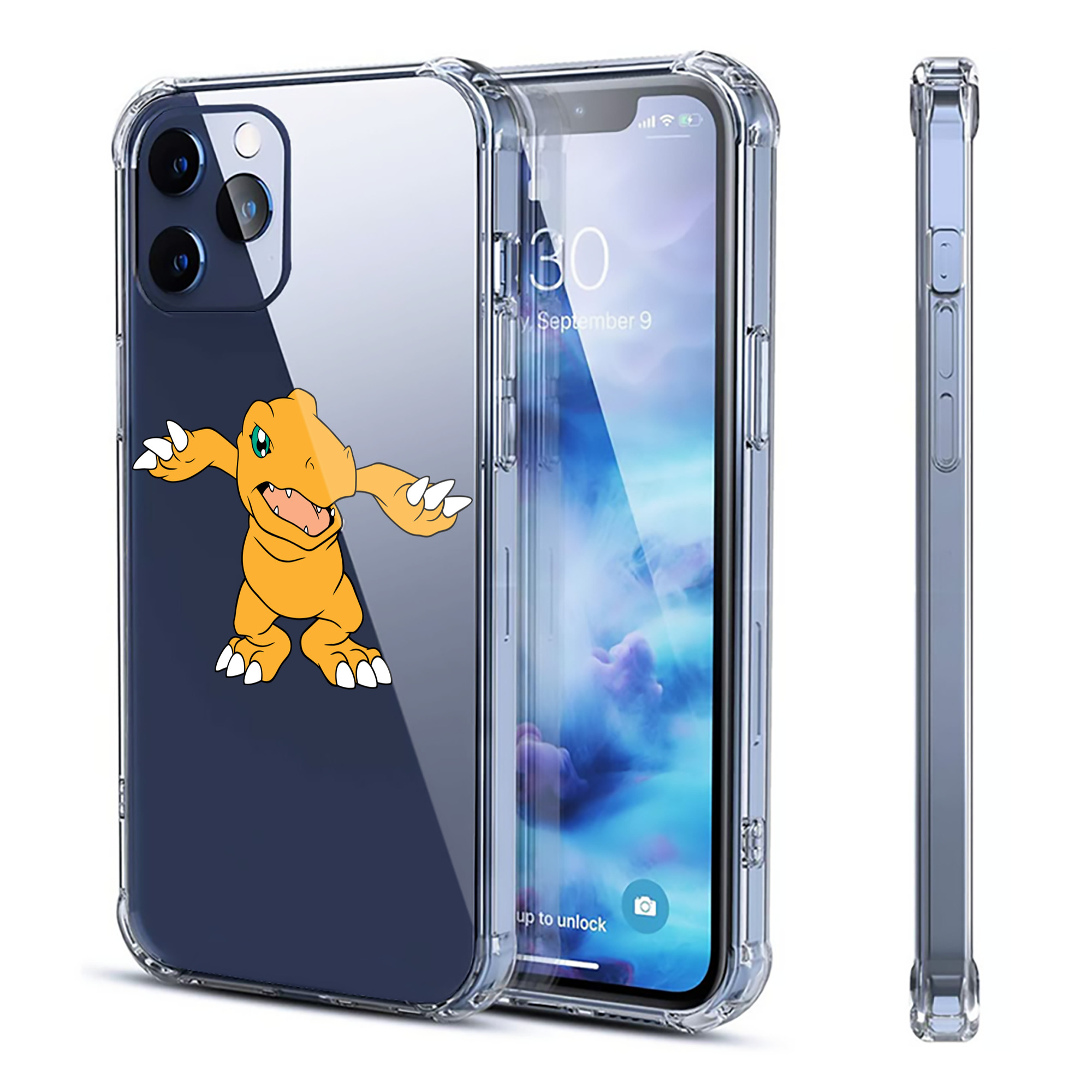 （画像用） Digimon デジタルモンスター/デジモン 【iPhone 12シリーズ対応】透明スマホケース（クリアソフトケース）